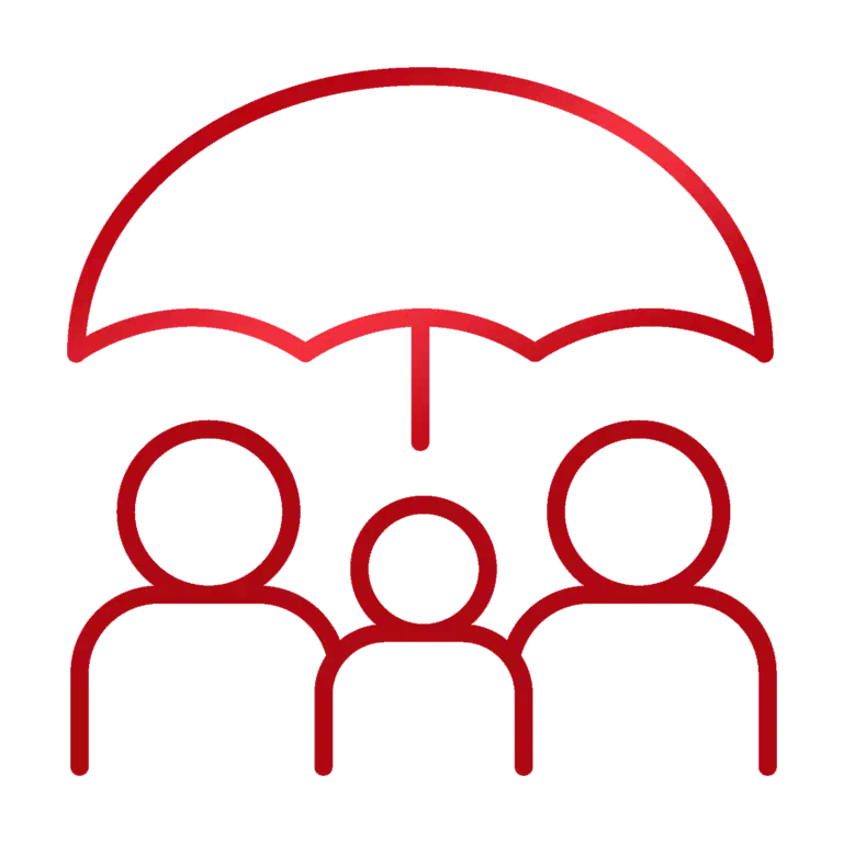 ikona ludzi pod parasolem