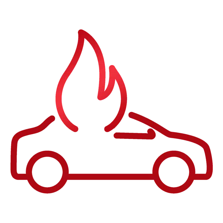 ikona palącego się samochodu